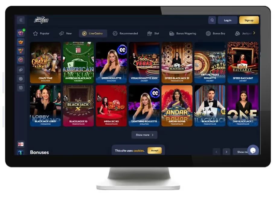 gangsta live casino desktop