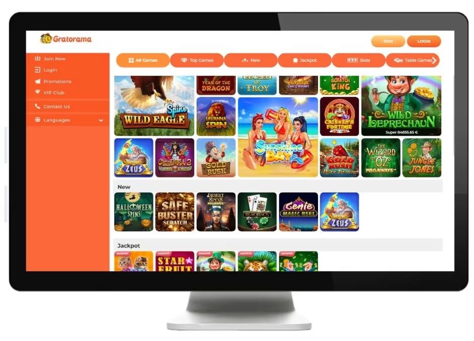 gratorama live casino desktop