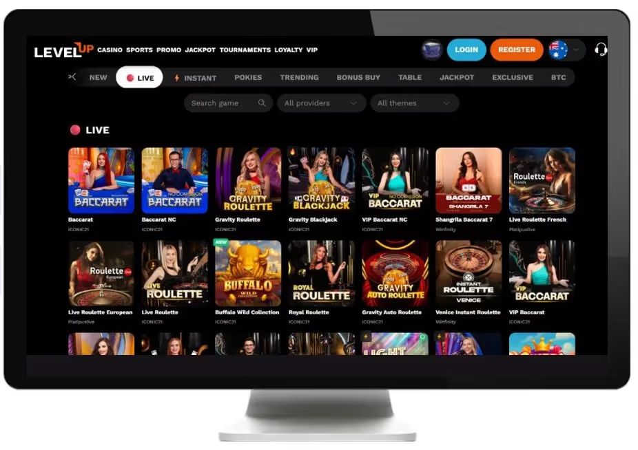 levelup live casino desktop