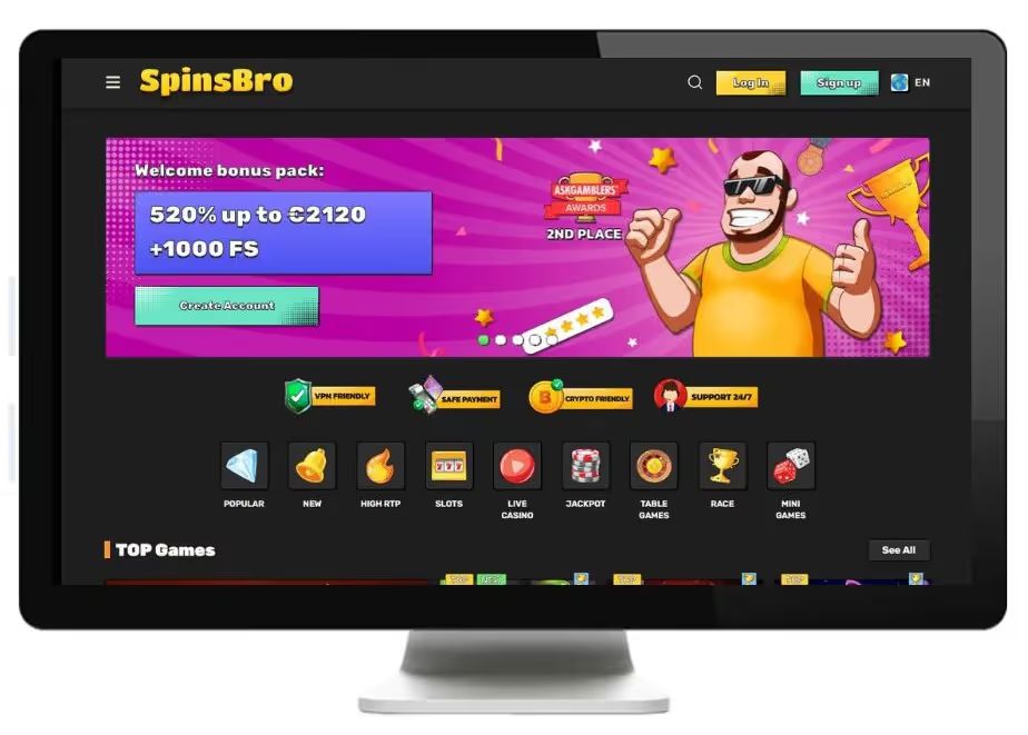 spinsbro home desktop