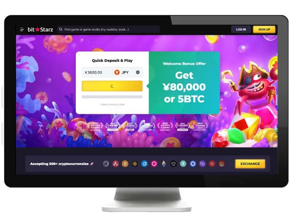 bitstarz home desktop